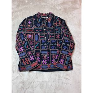 Vintage Chico’s Design Geometric  Aztec Jacket Size 1